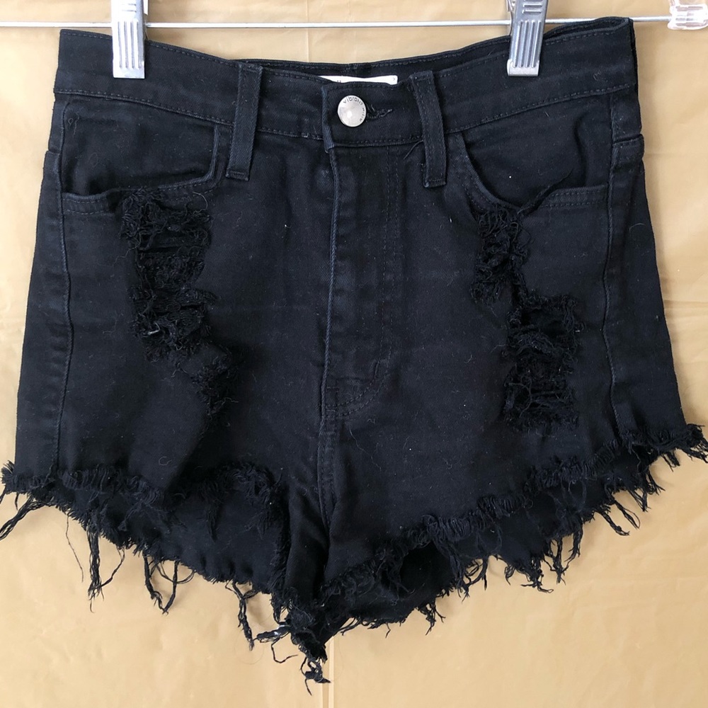 High waisted black shorts